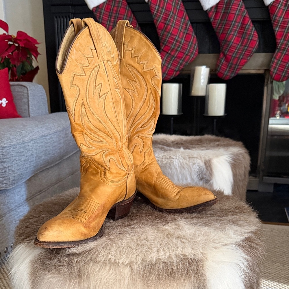 J.Chisholm Women's Cow hide leather Cowboy Boots